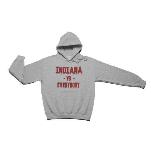 INDIANA VS EVERYBODY Hoodie "Grey/Crimson"